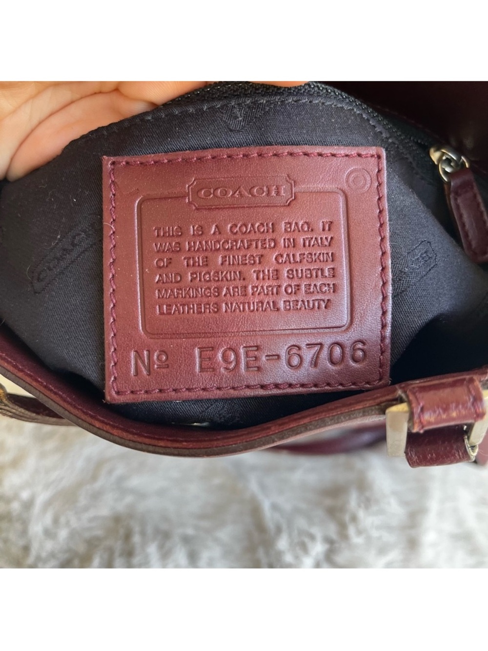 COACH Burgundy Y2K Magazine Tote Shoulder Bag 6706 Vintage - Picture 12 of 13
